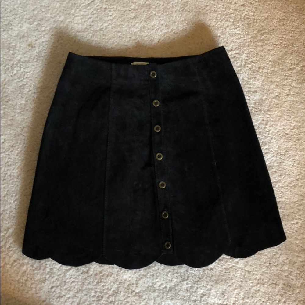 Ecote Black Leather Skirt